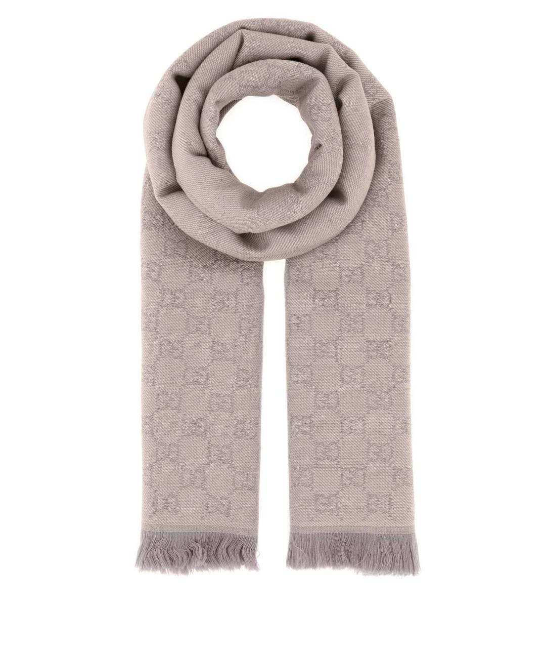 GUCCI Розовый шерстяной шарф, фото 1
