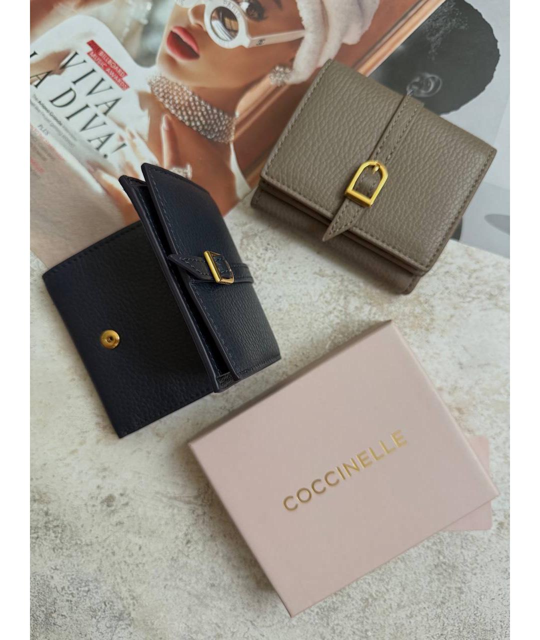 COCCINELLE Темно-синий кожаный кошелек, фото 9