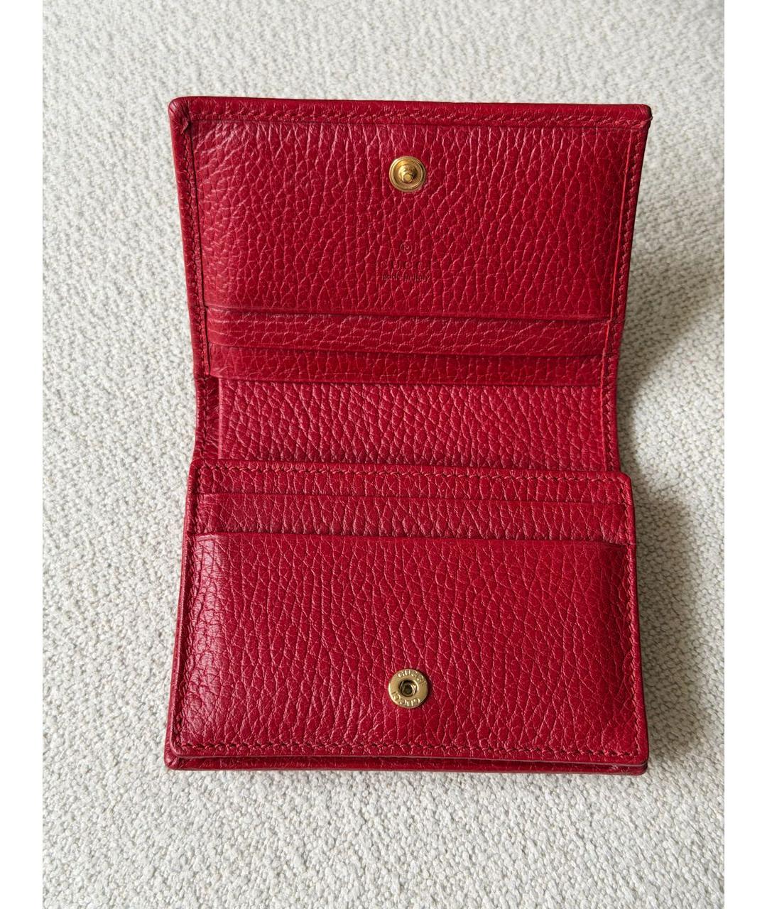 GUCCI Красный кожаный кошелек, фото 5