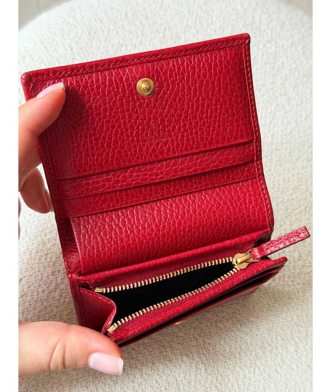 GUCCI Красный кожаный кошелек, фото 4