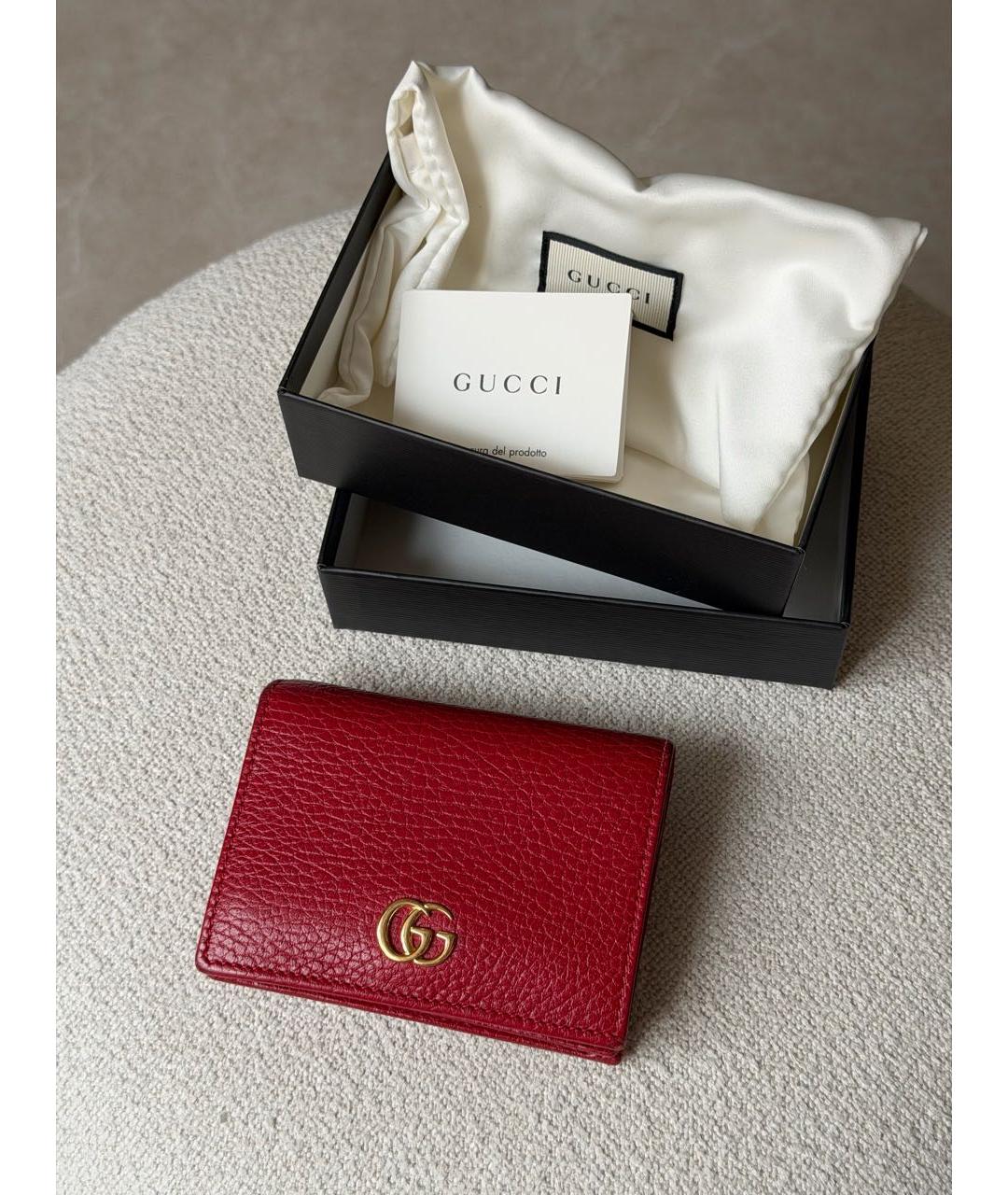 GUCCI Красный кожаный кошелек, фото 7