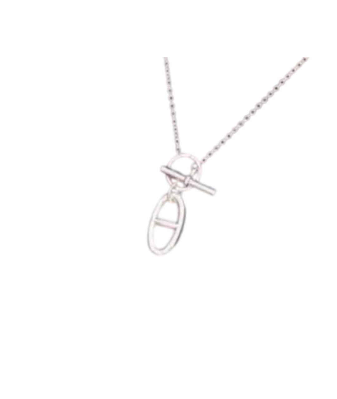 HERMES Серебряное серебряное колье, фото 6