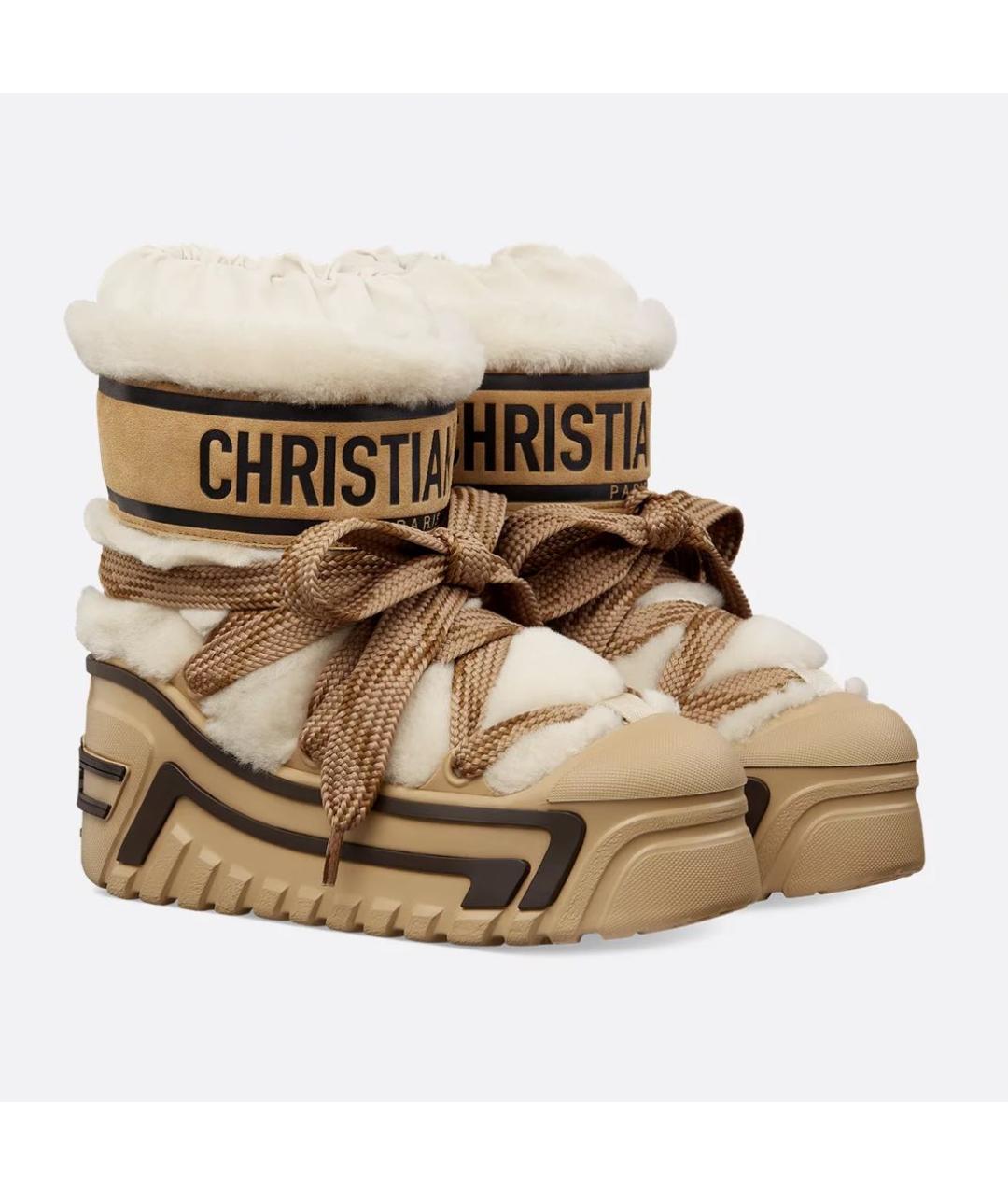 CHRISTIAN DIOR Бежевые ботинки, фото 3