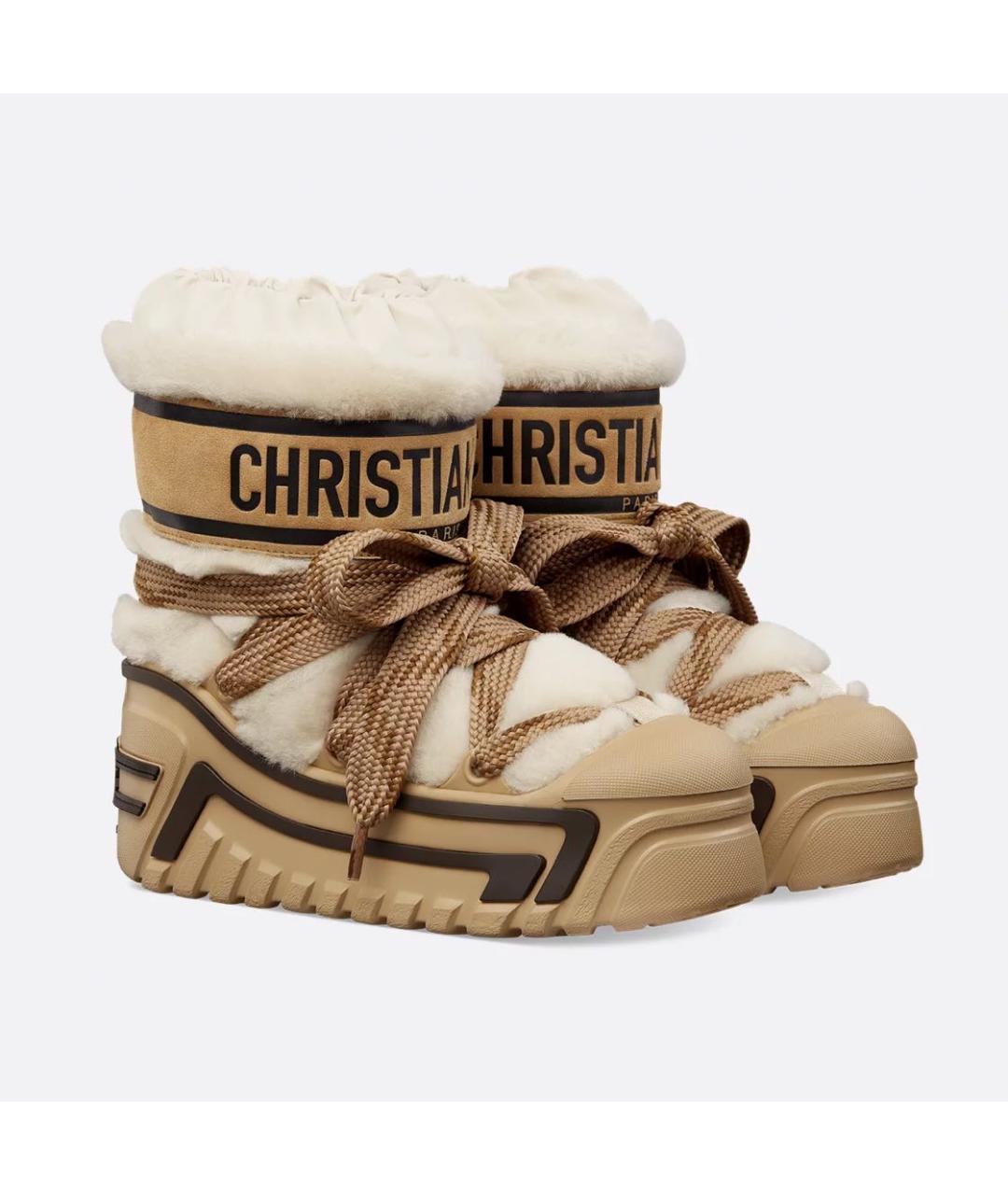 CHRISTIAN DIOR Бежевые ботинки, фото 4