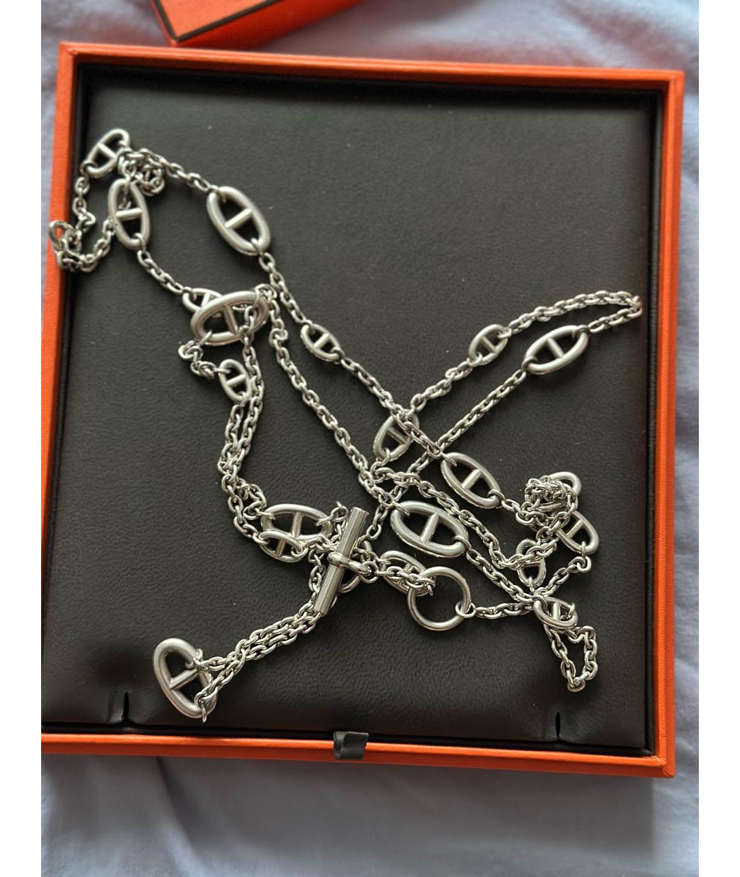 HERMES Серебряное серебряное колье, фото 6