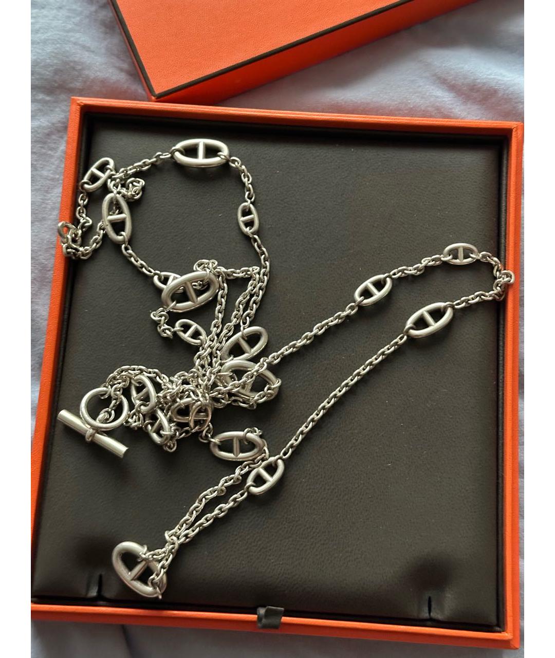 HERMES Серебряное серебряное колье, фото 4