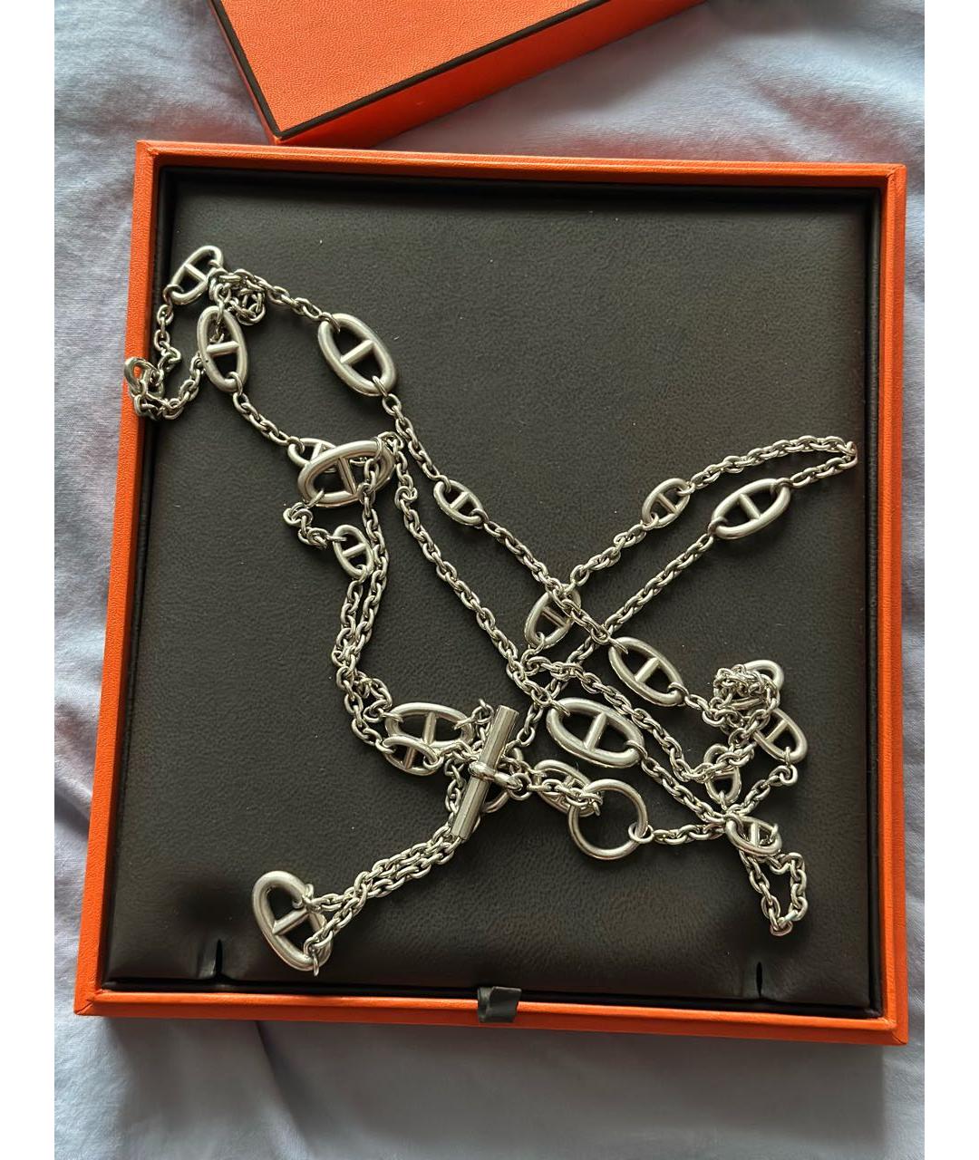 HERMES Серебряное серебряное колье, фото 5