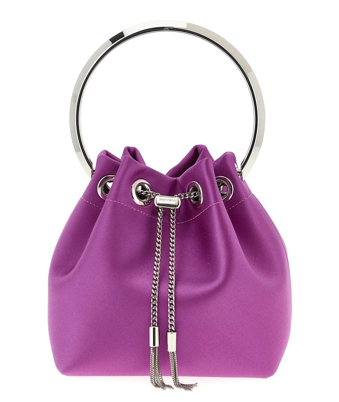JIMMY CHOO Фуксия тканевая сумка тоут, фото 1