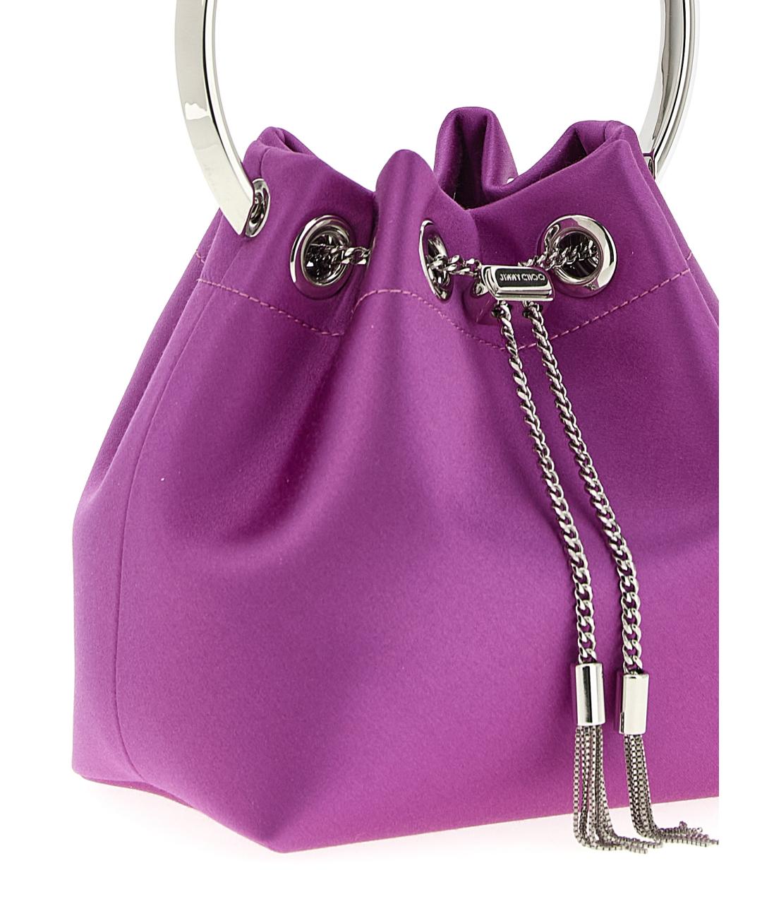 JIMMY CHOO Фуксия тканевая сумка тоут, фото 3