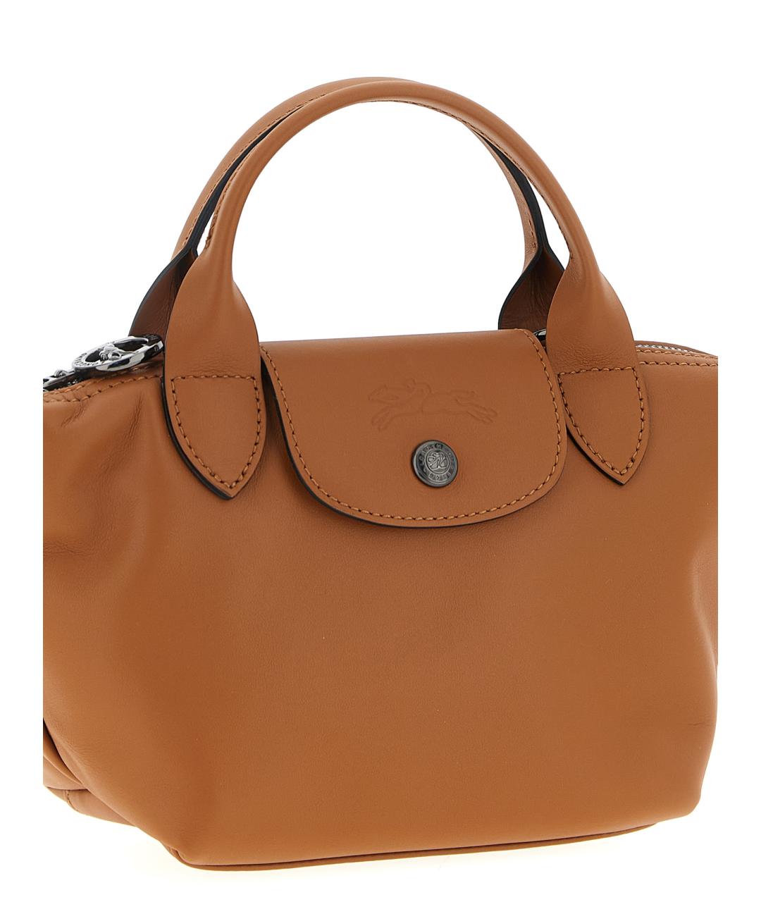 LONGCHAMP Коричневая кожаная сумка тоут, фото 1