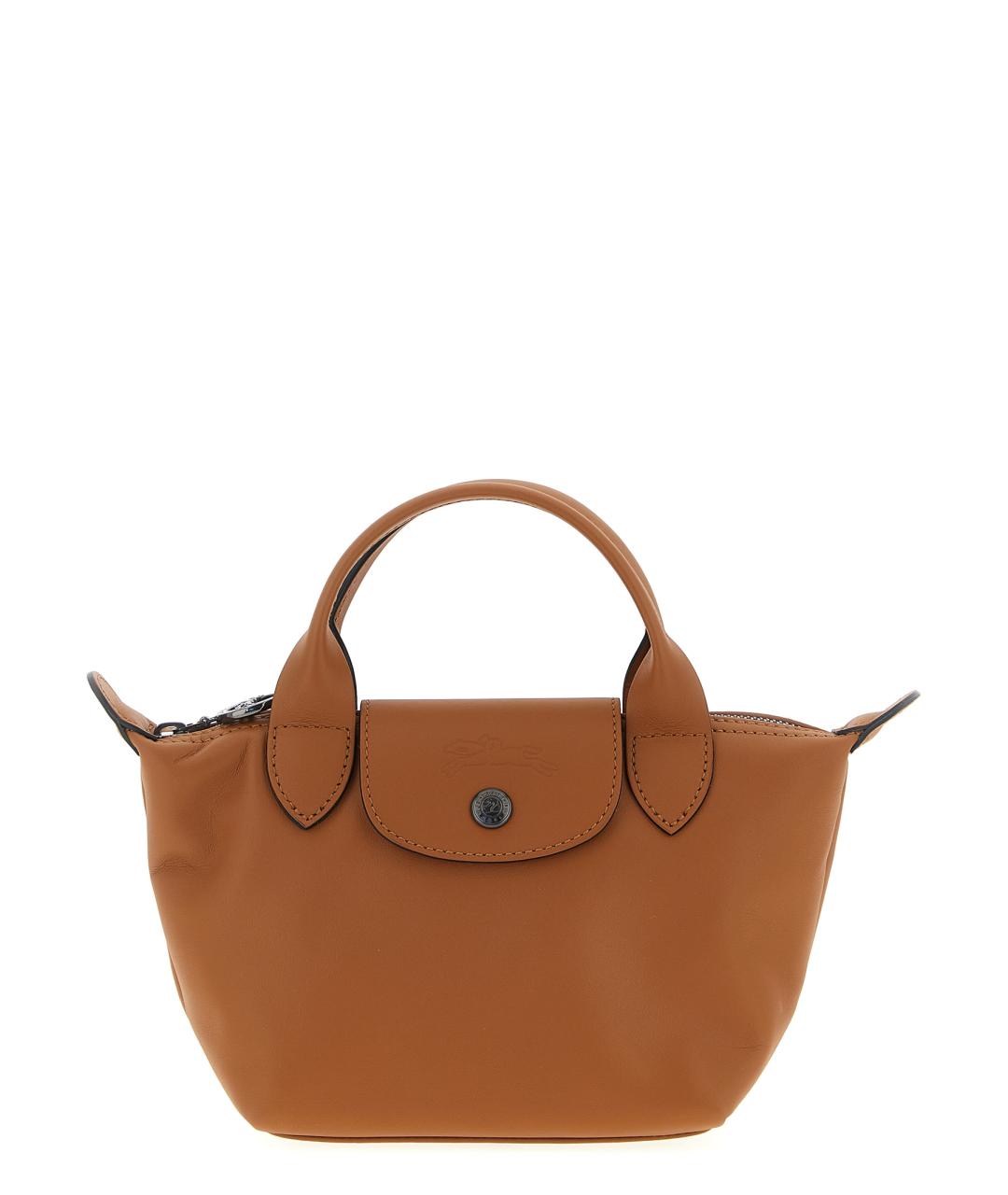 LONGCHAMP Коричневая кожаная сумка тоут, фото 2