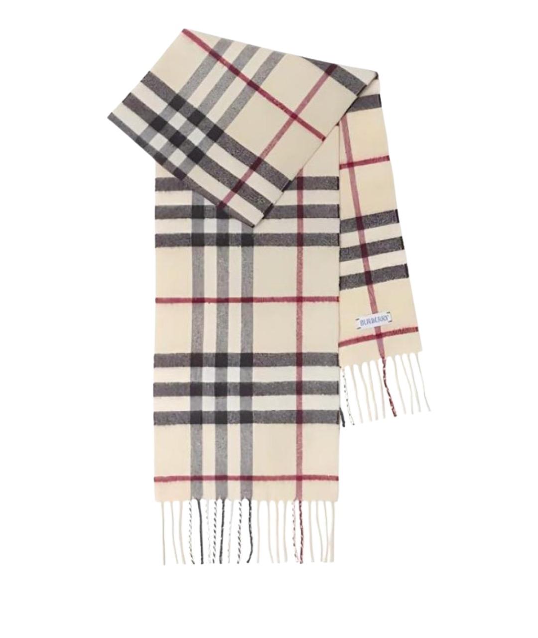BURBERRY Бежевый шерстяной шарф, фото 1