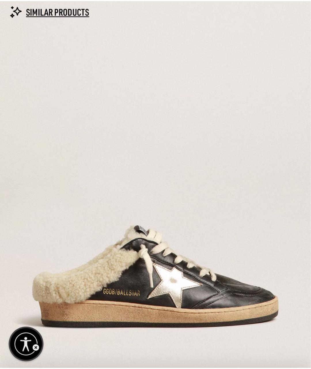 GOLDEN GOOSE DELUXE BRAND Черные кожаные сабо, фото 5