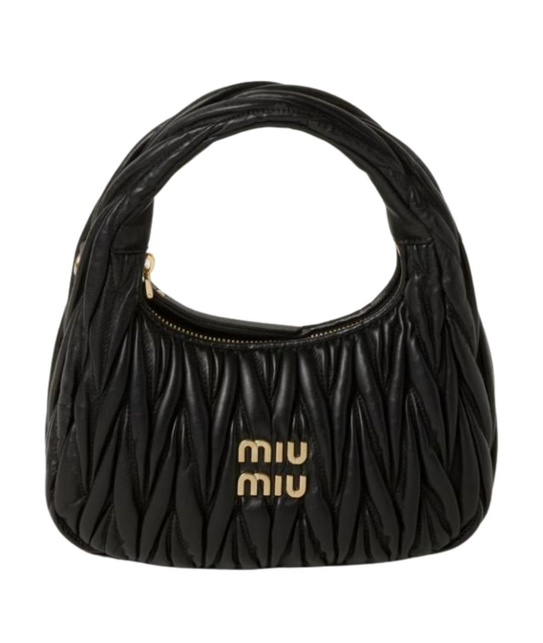 MIU MIU Черная кожаная сумка через плечо, фото 1
