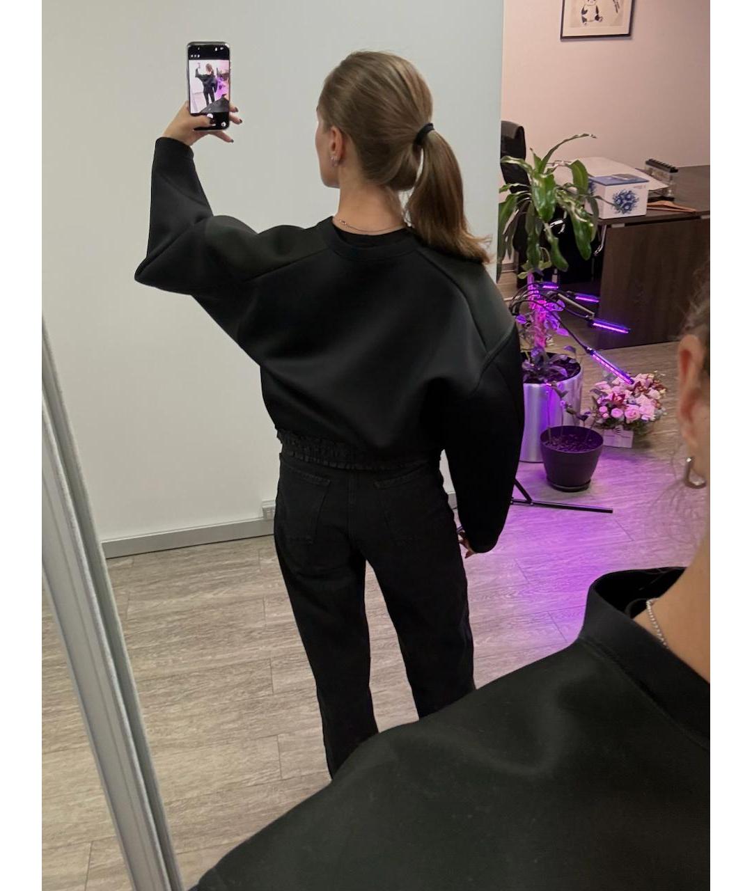 BALENCIAGA Черный хлопковый джемпер / свитер, фото 2