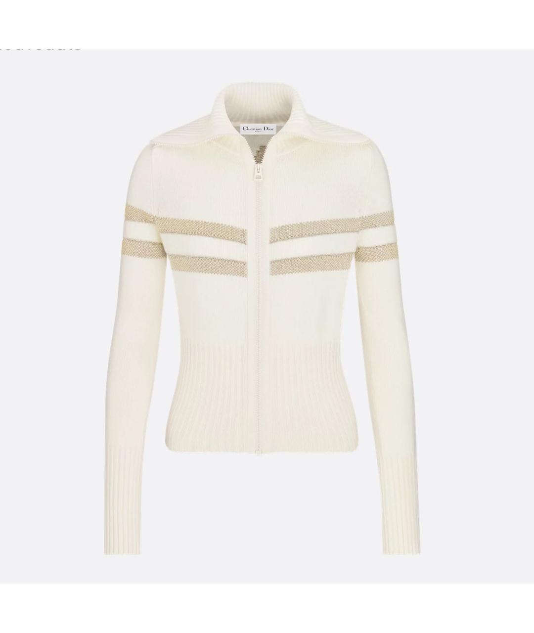 CHRISTIAN DIOR Белый шерстяной кардиган, фото 3