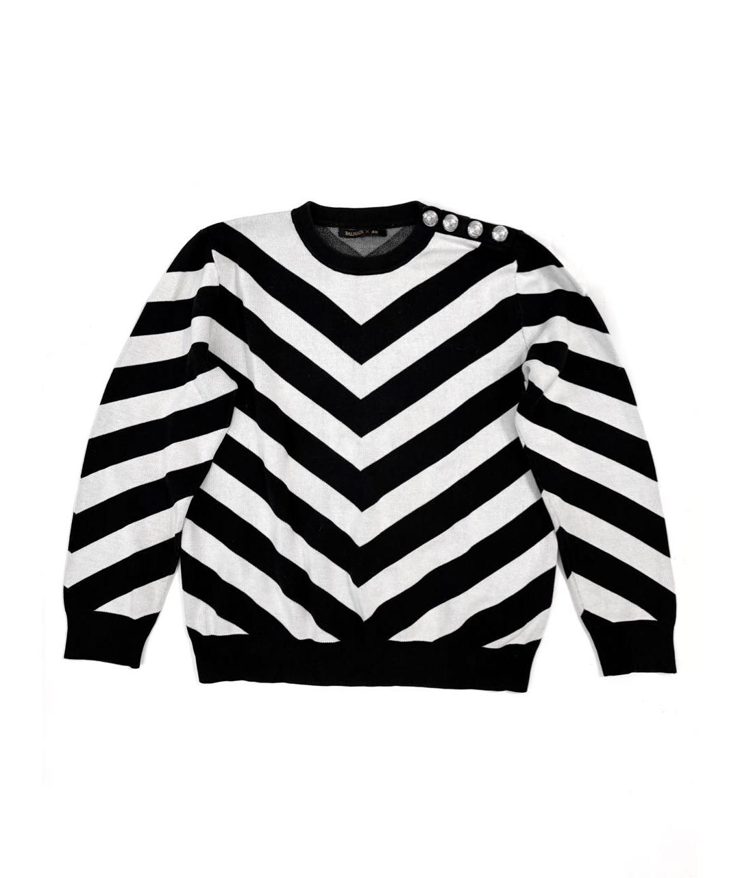 BALMAIN Черный хлопковый джемпер / свитер, фото 2