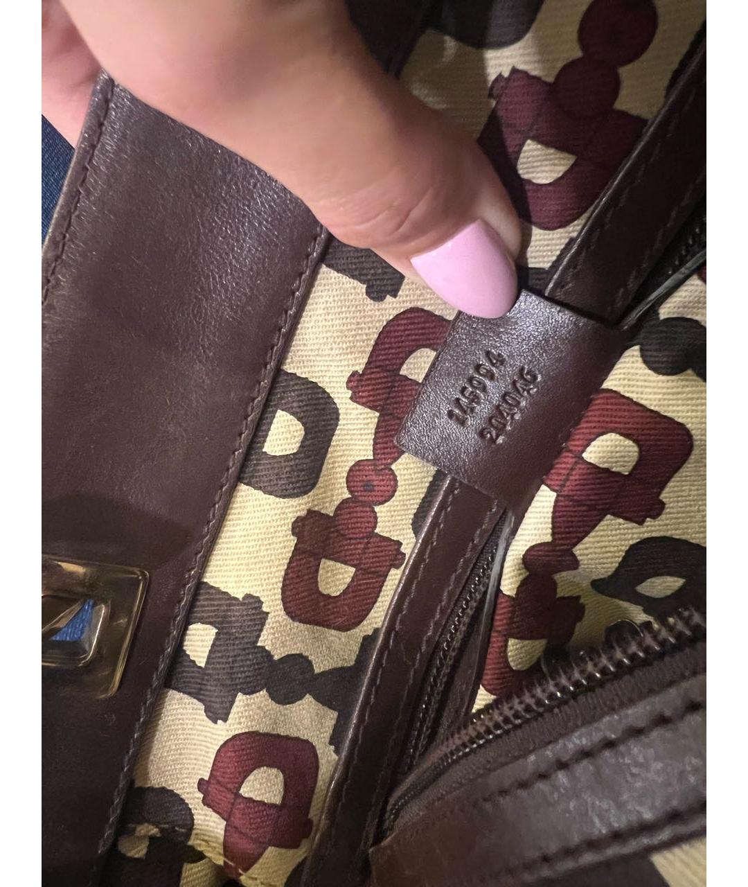 GUCCI Коричневая кожаная сумка с короткими ручками, фото 4