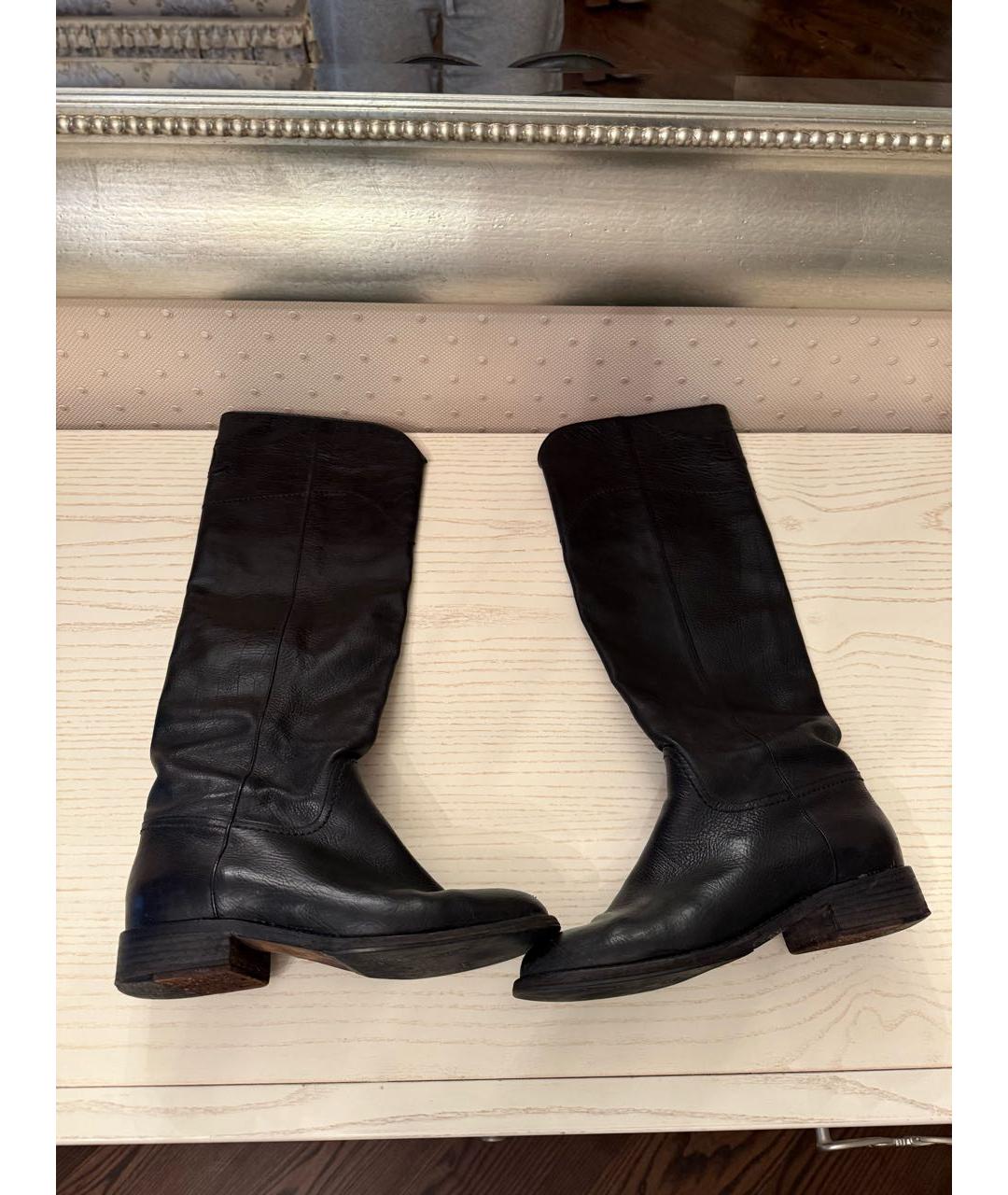 CHANEL Черные кожаные сапоги, фото 8
