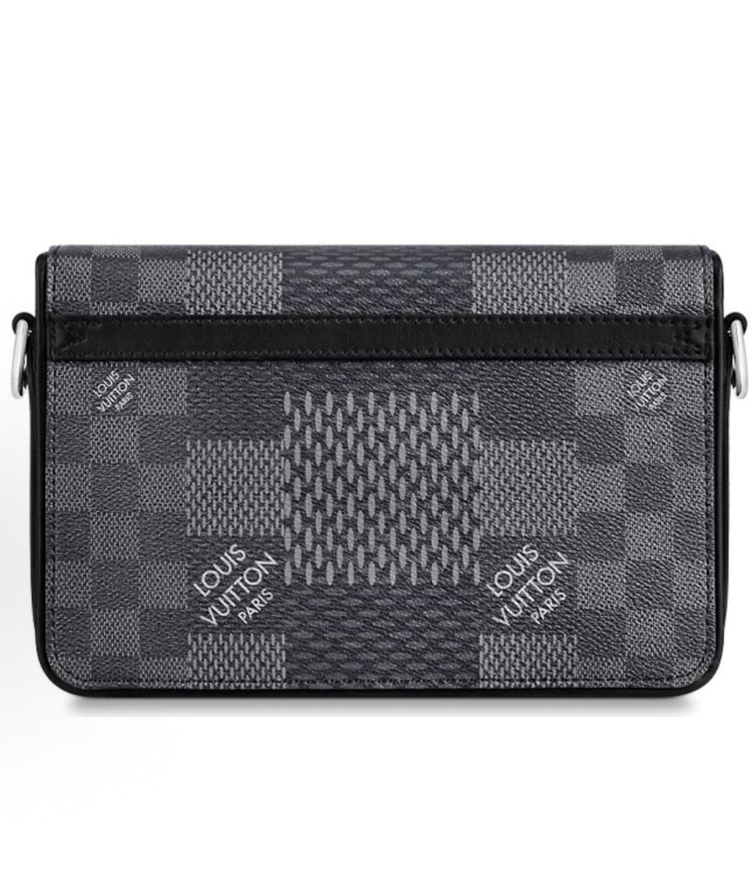 LOUIS VUITTON Антрацитовая кожаная сумка на плечо, фото 5