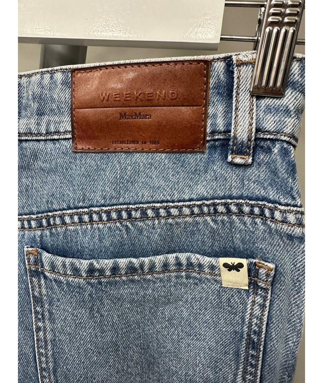 WEEKEND MAX MARA Голубые хлопковые джинсы клеш, фото 4