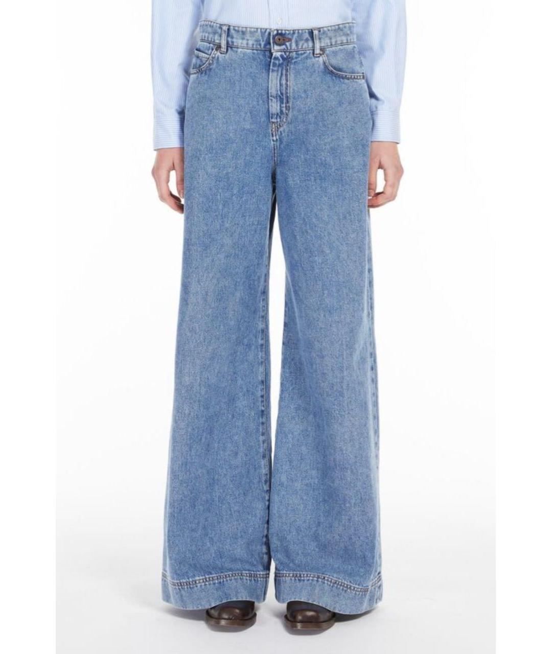 WEEKEND MAX MARA Голубые хлопковые джинсы клеш, фото 2