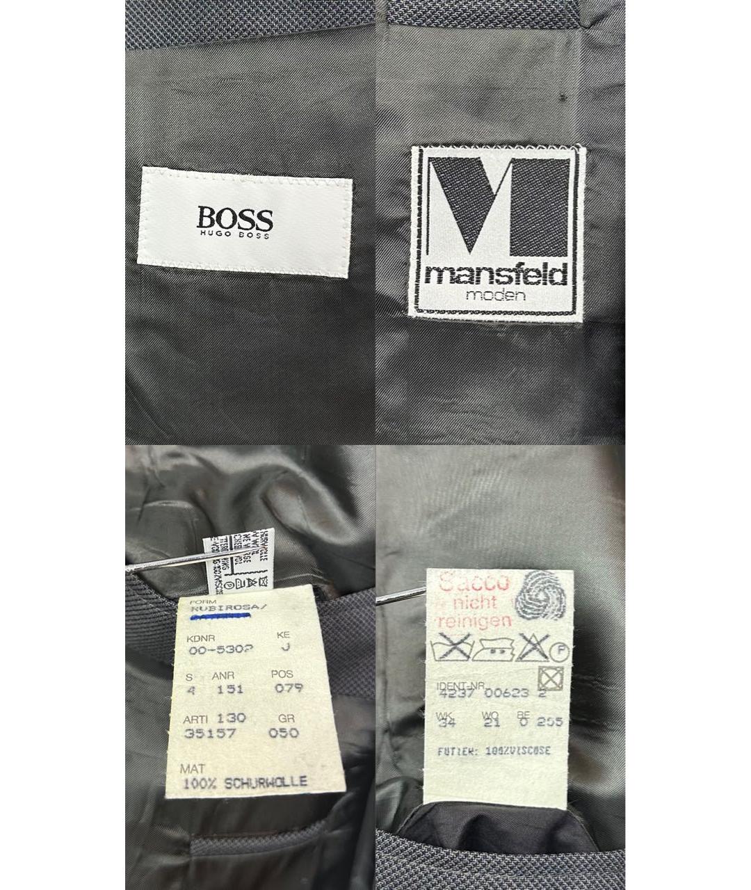 HUGO BOSS Серый шерстяной пиджак, фото 8