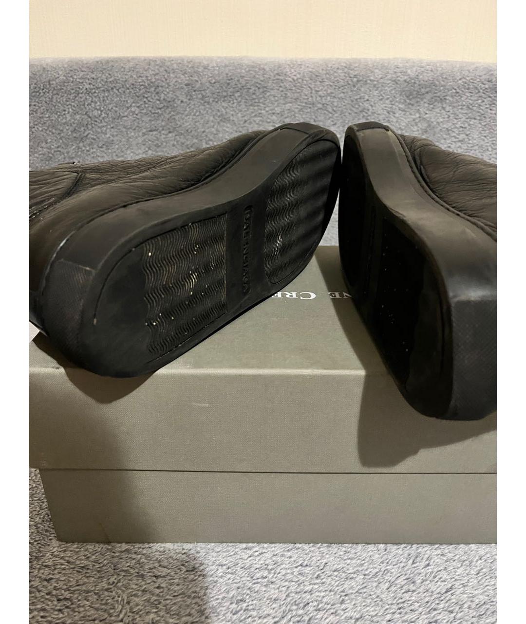 BALENCIAGA Черные кожаные высокие кроссовки / кеды, фото 6