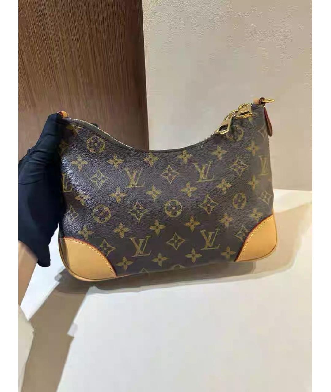 LOUIS VUITTON Коричневая кожаная сумка через плечо, фото 2