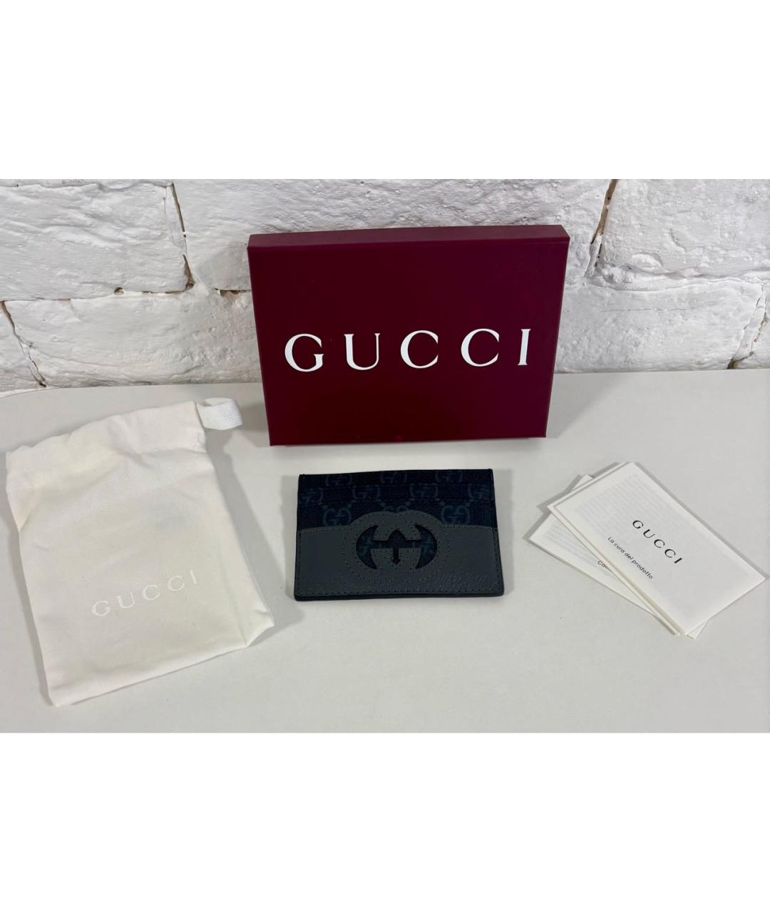 GUCCI Черный кожаный кардхолдер, фото 5