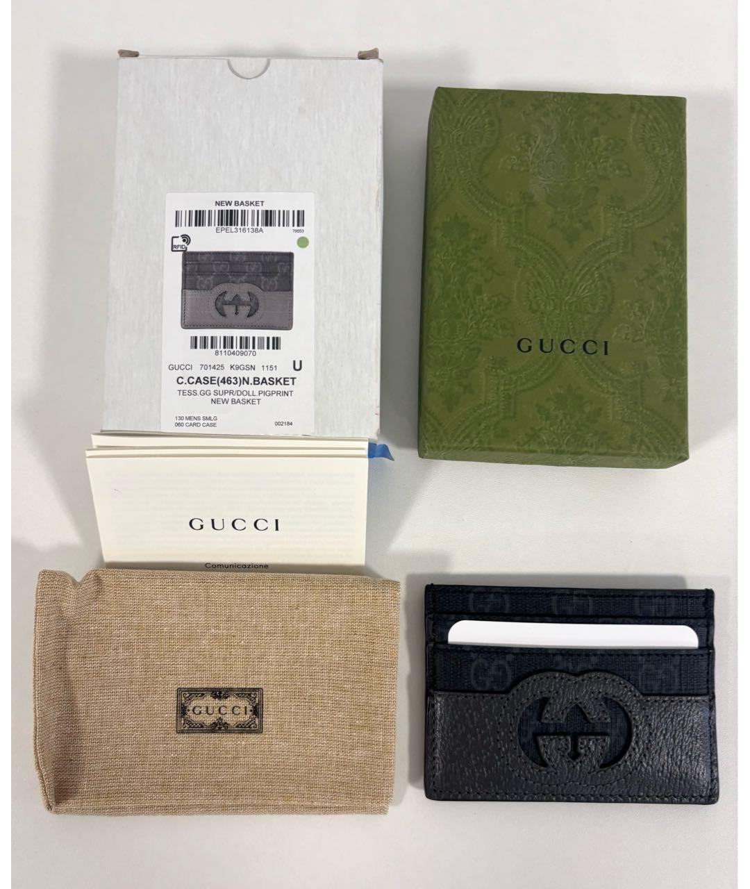 GUCCI Черный кожаный кардхолдер, фото 6