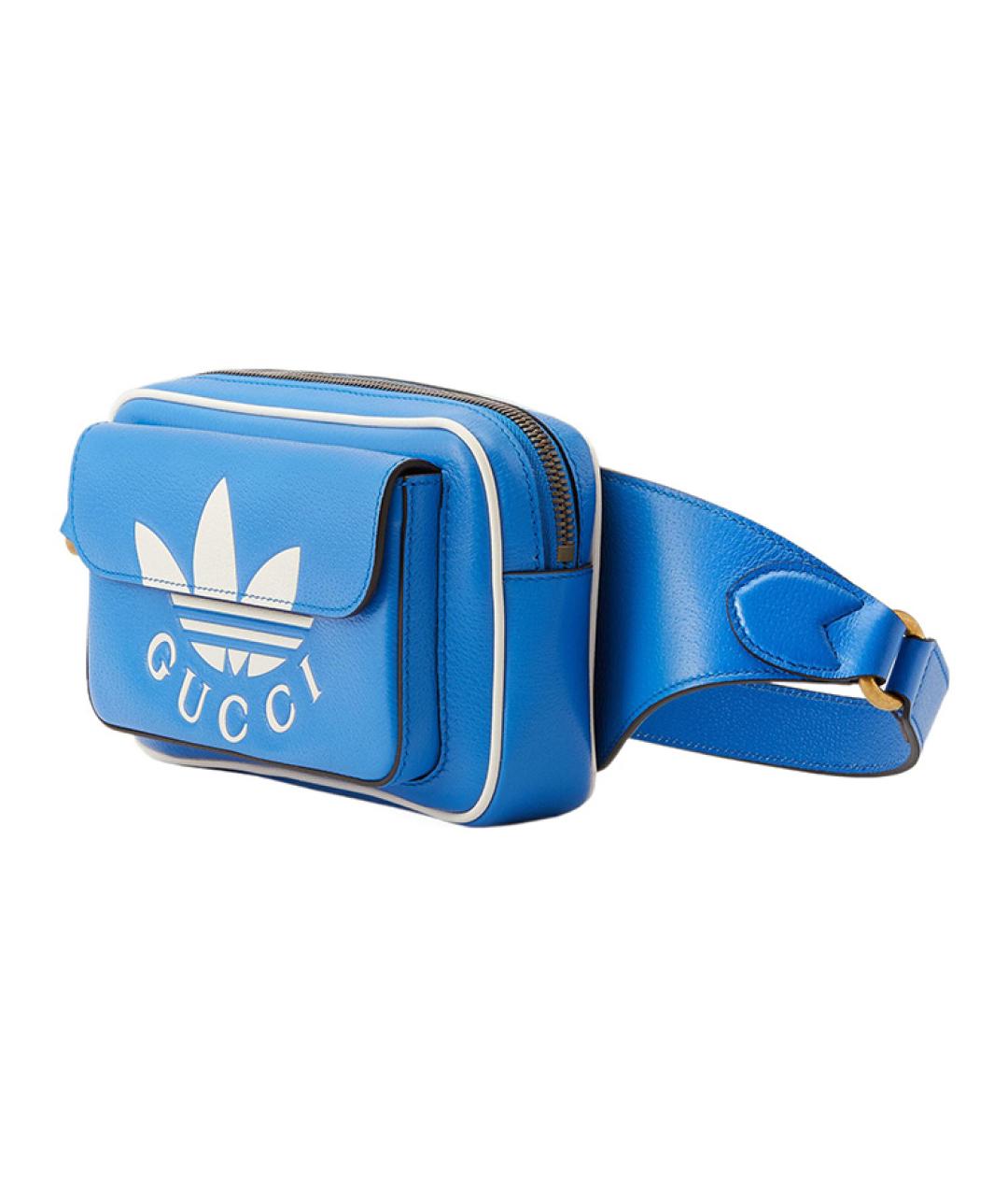 GUCCI Синяя кожаная поясная сумка, фото 2