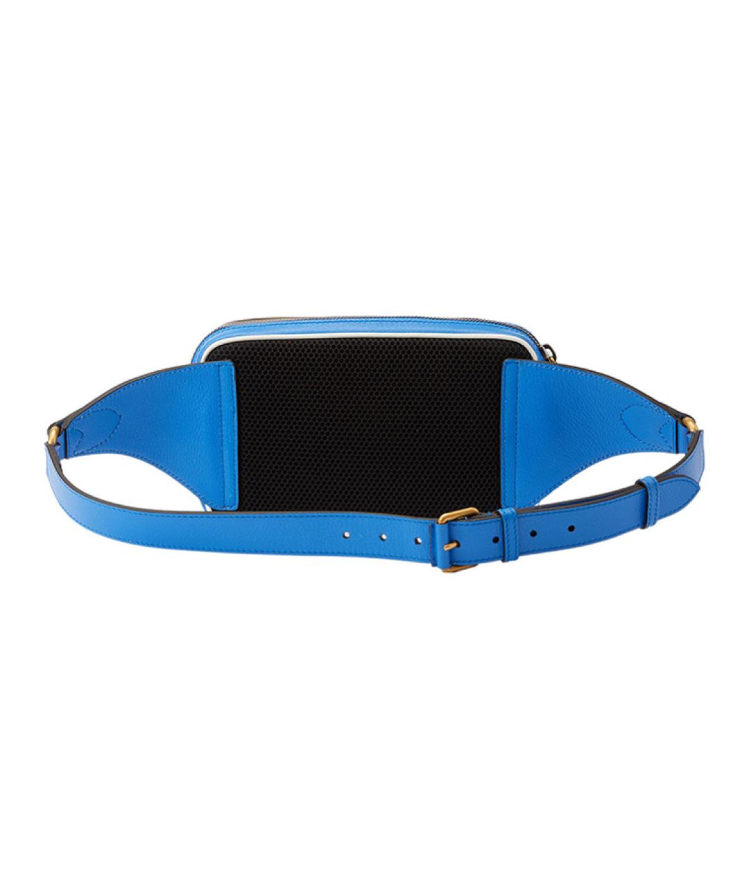 GUCCI Синяя кожаная поясная сумка, фото 4