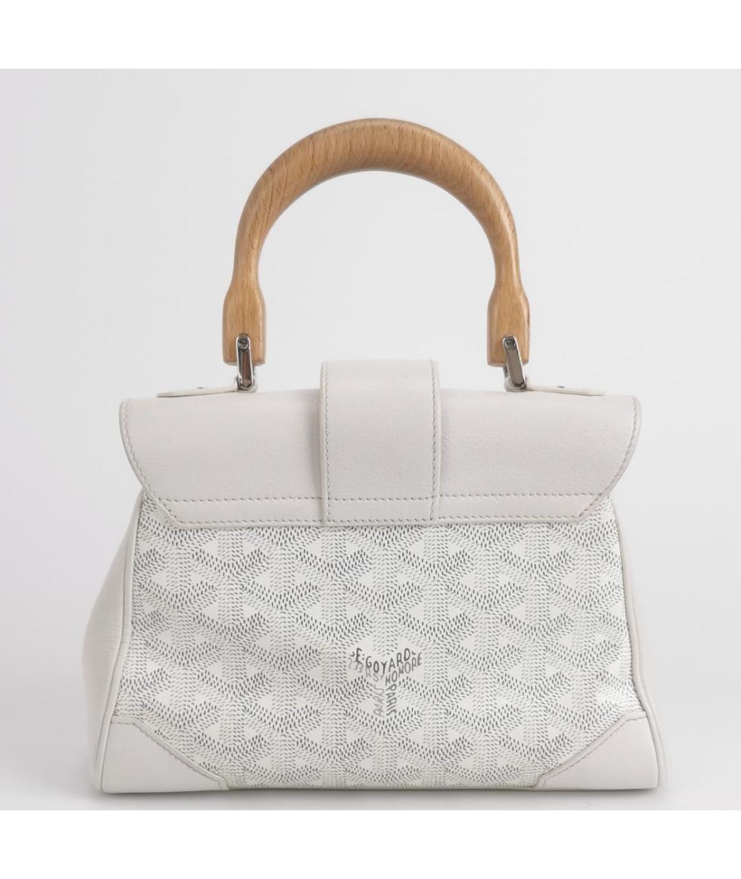 GOYARD Белая кожаная сумка через плечо, фото 4