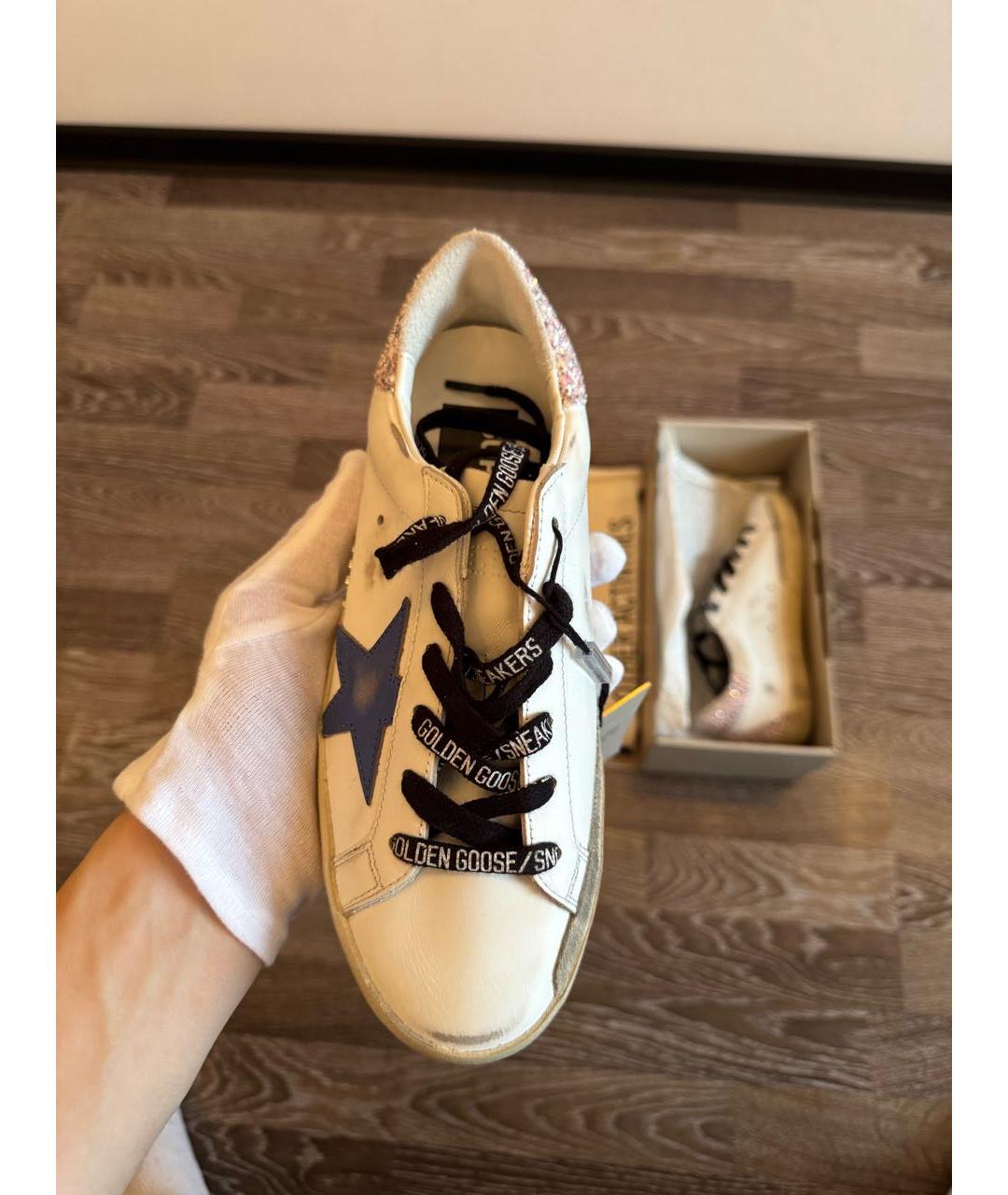 GOLDEN GOOSE DELUXE BRAND Белые кожаные кеды, фото 3