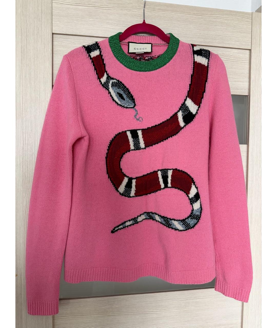 GUCCI Розовый шерстяной джемпер / свитер, фото 6