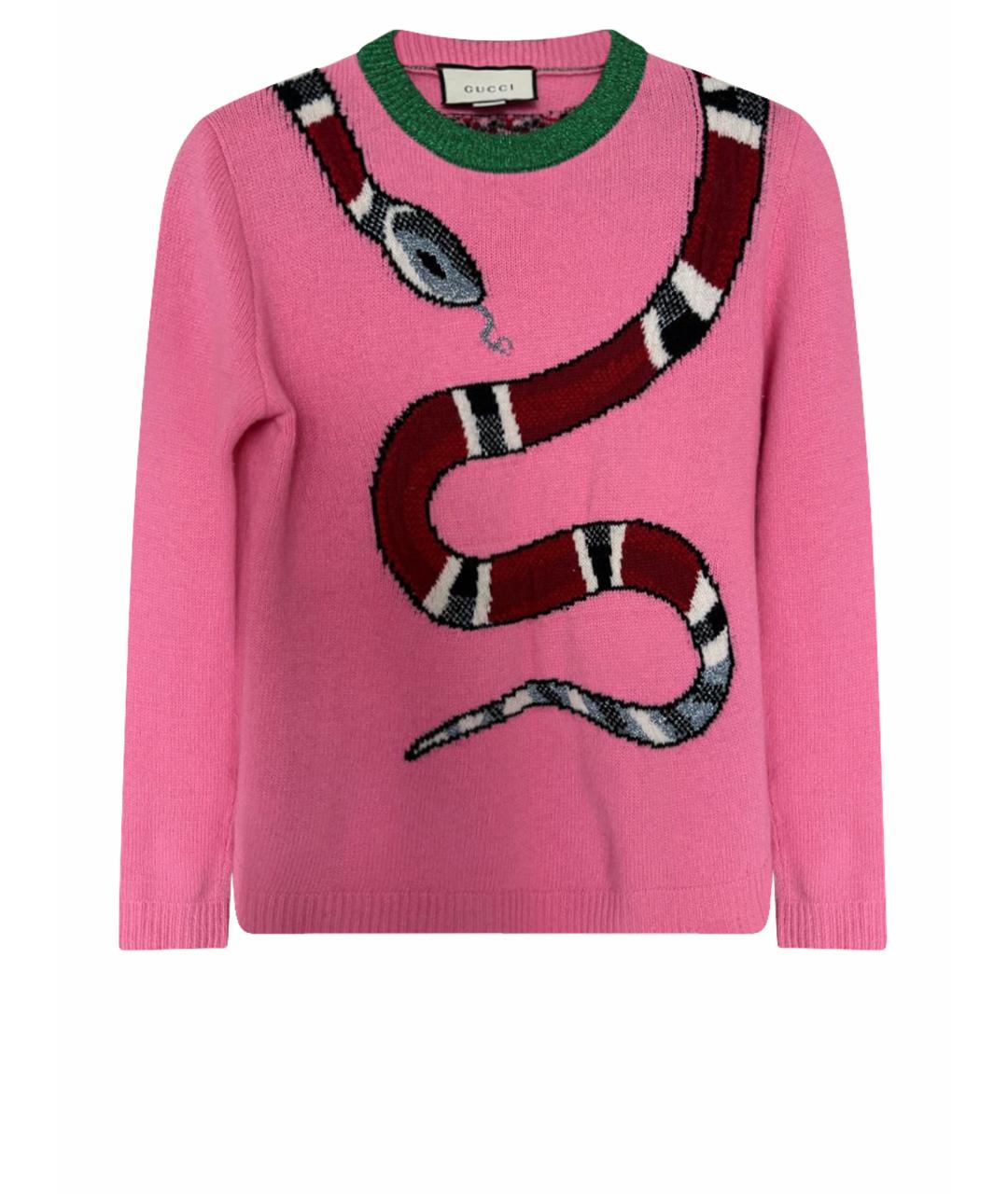 GUCCI Розовый шерстяной джемпер / свитер, фото 1