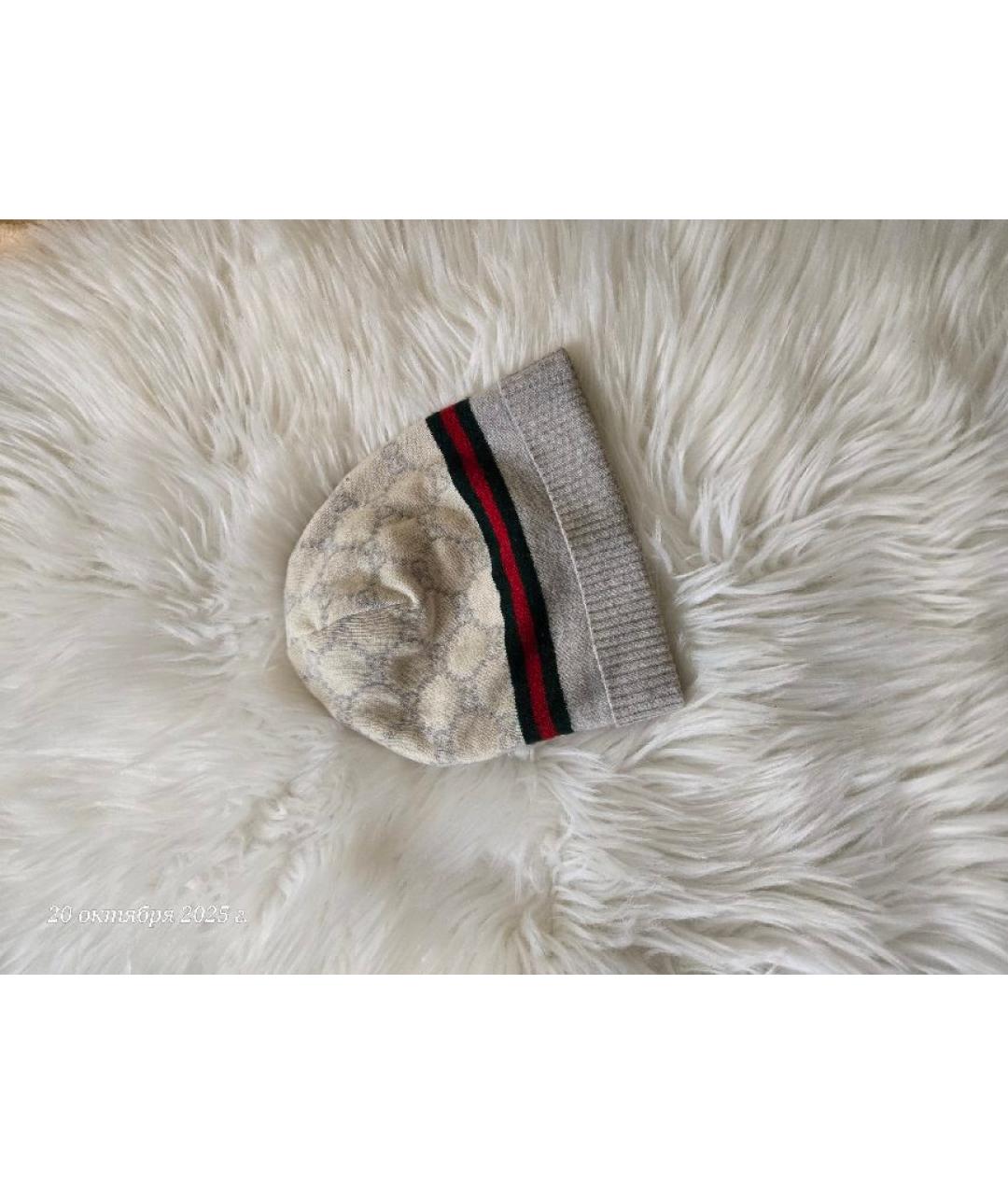 GUCCI Белая шерстяная шапка, фото 4