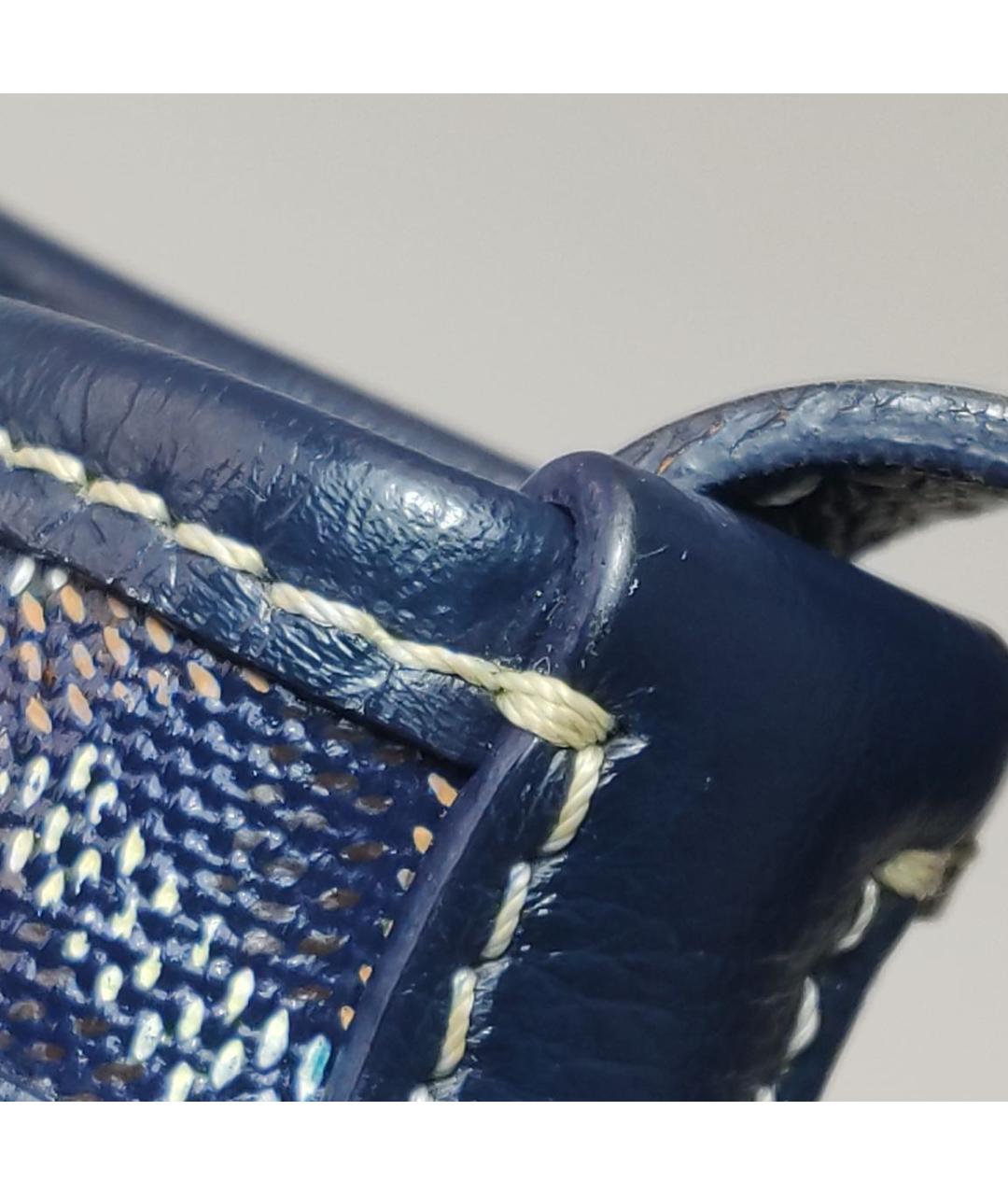 GOYARD Темно-синяя кожаная сумка тоут, фото 8