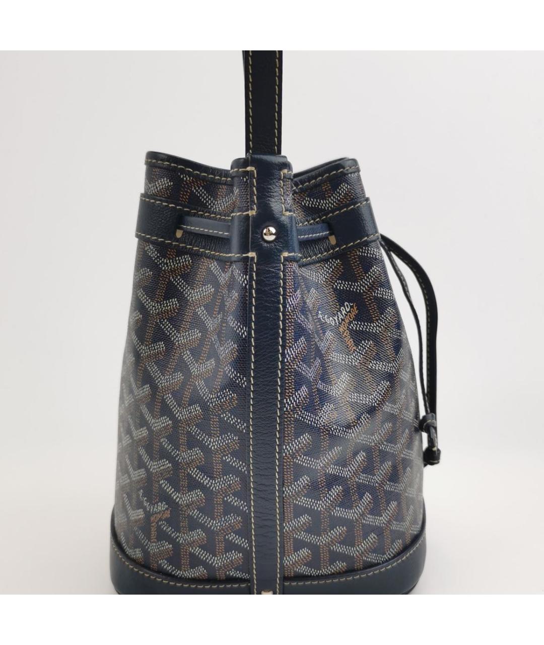 GOYARD Темно-синяя кожаная сумка тоут, фото 2