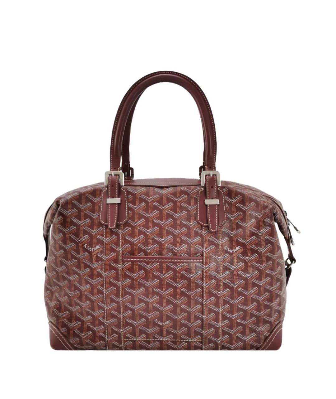 GOYARD Бордовая кожаная сумка с короткими ручками, фото 1