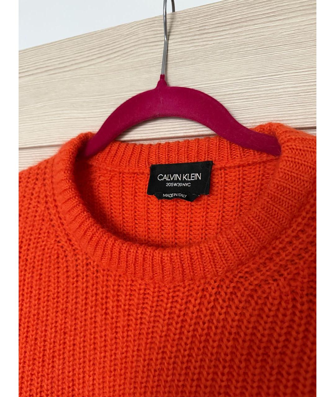 CALVIN KLEIN Оранжевый шерстяной джемпер / свитер, фото 3
