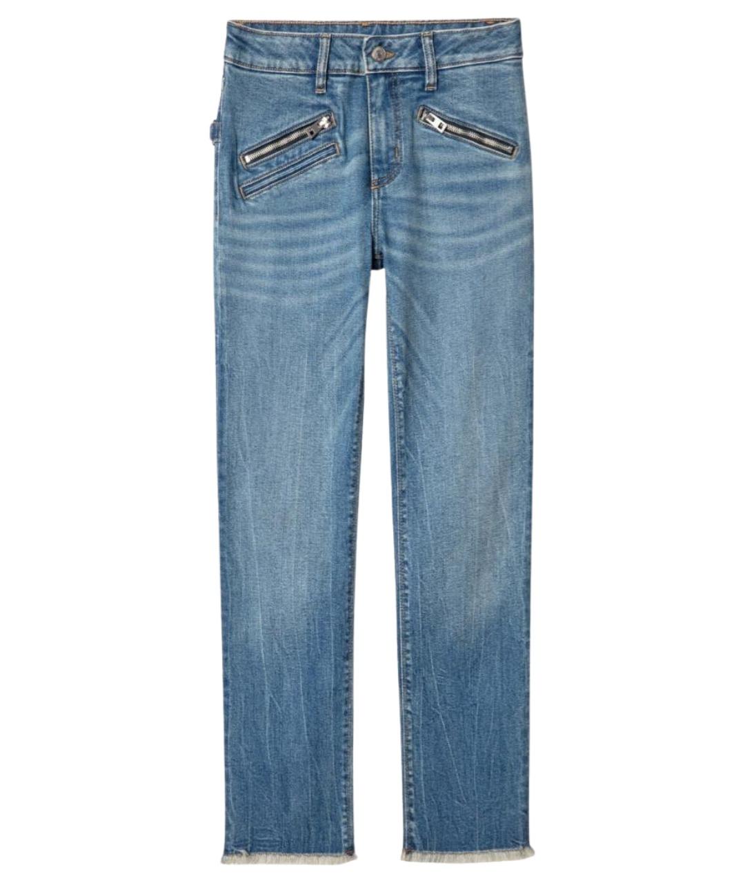 ZADIG & VOLTAIRE Синие хлопко-эластановые джинсы слим, фото 1