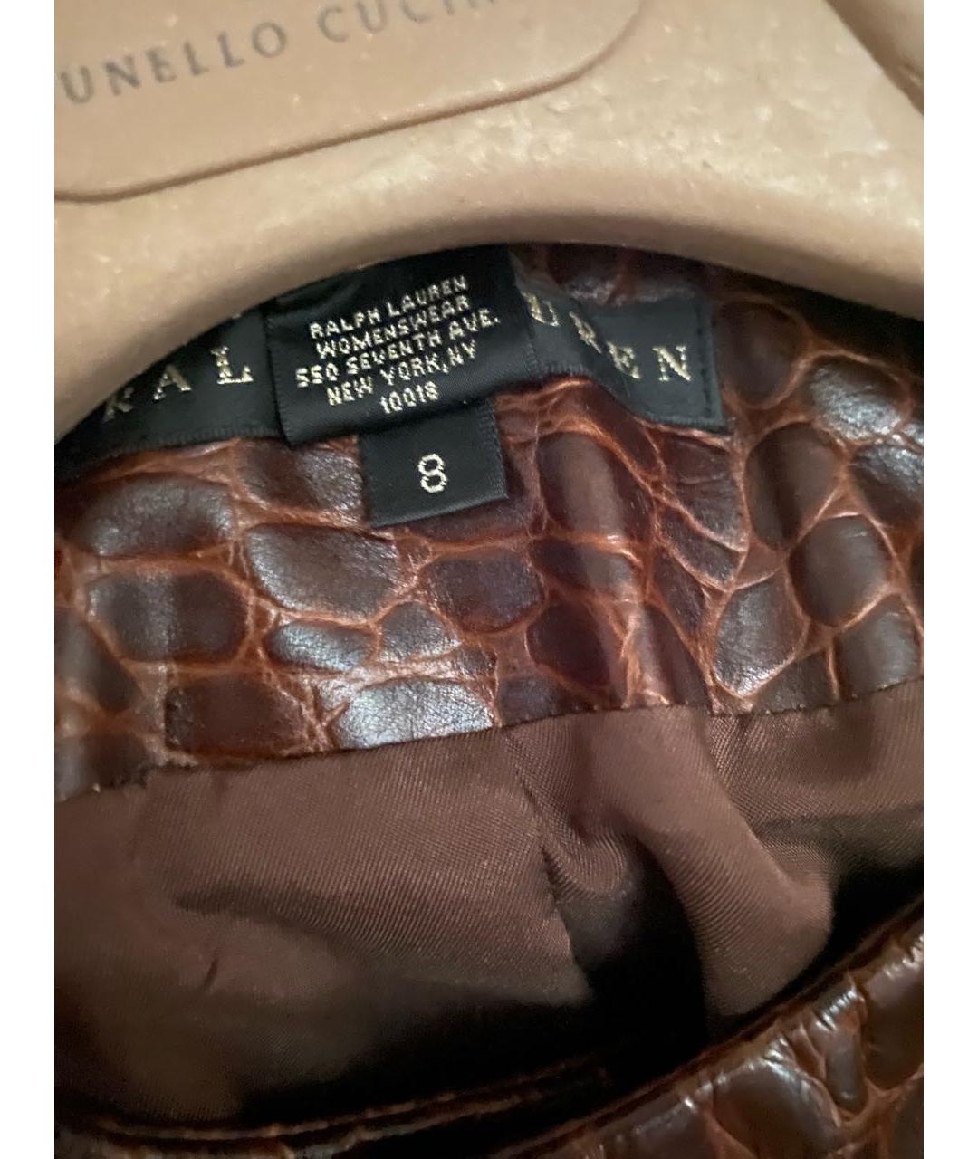 RALPH LAUREN Коричневая кожаная куртка, фото 4