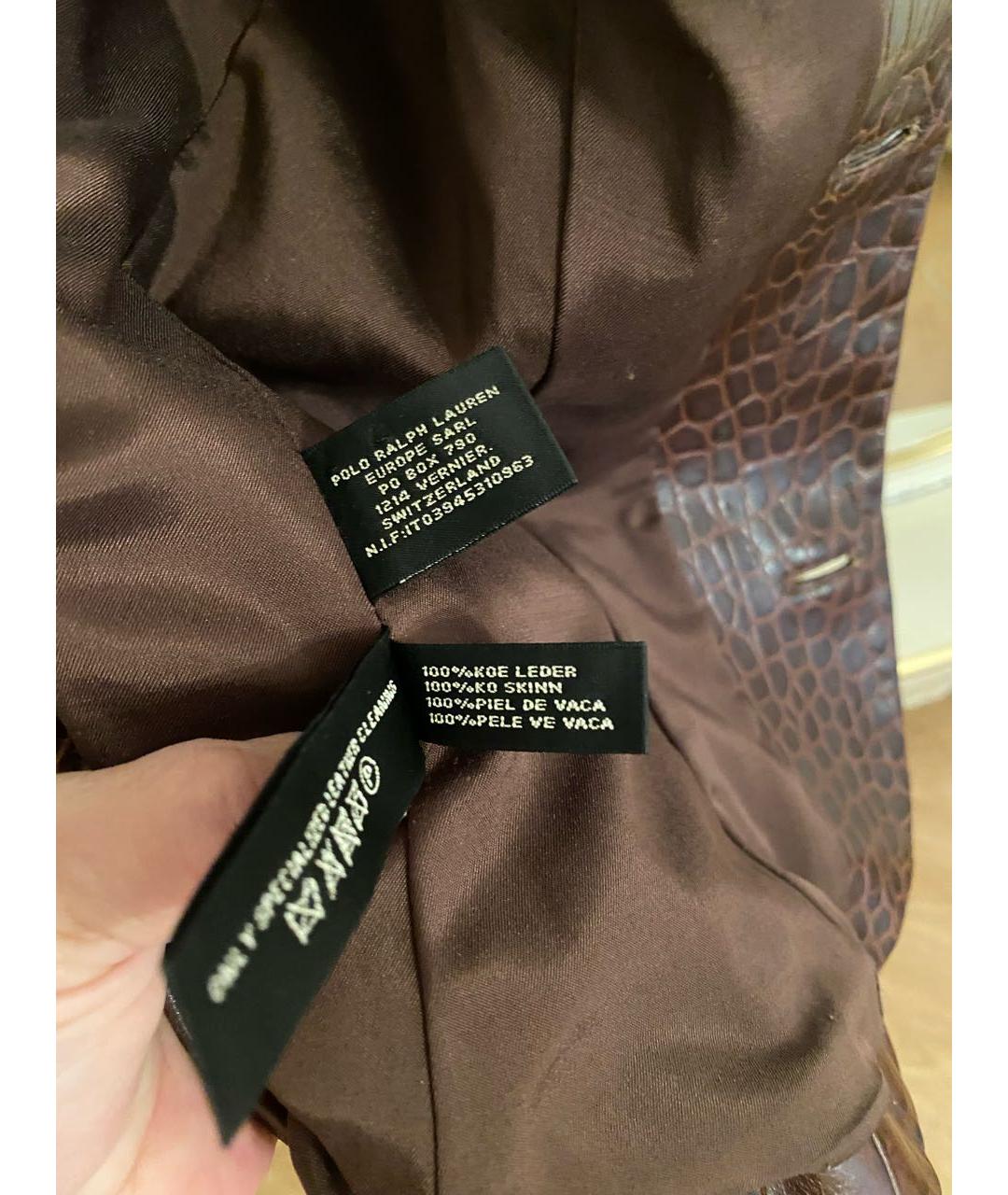 RALPH LAUREN Коричневая кожаная куртка, фото 6