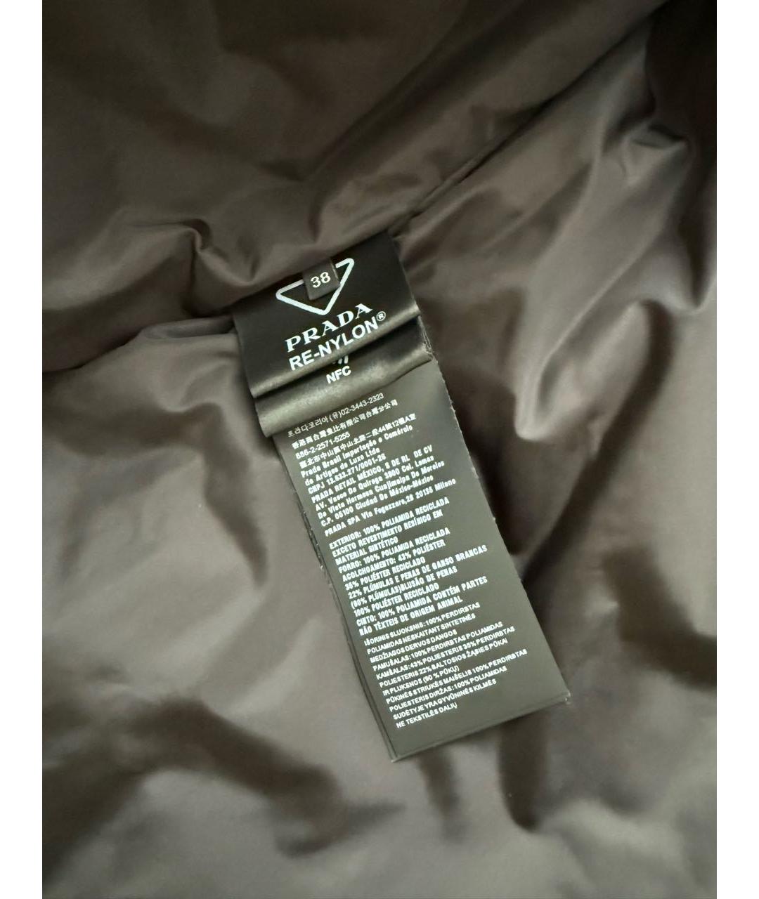 PRADA Черный полиамидовый пуховик, фото 6