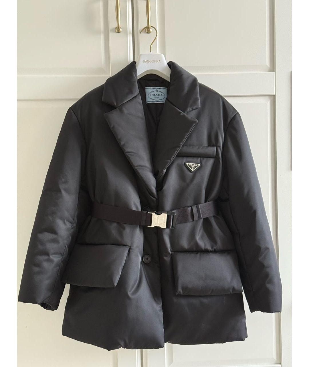 PRADA Черный полиамидовый пуховик, фото 7