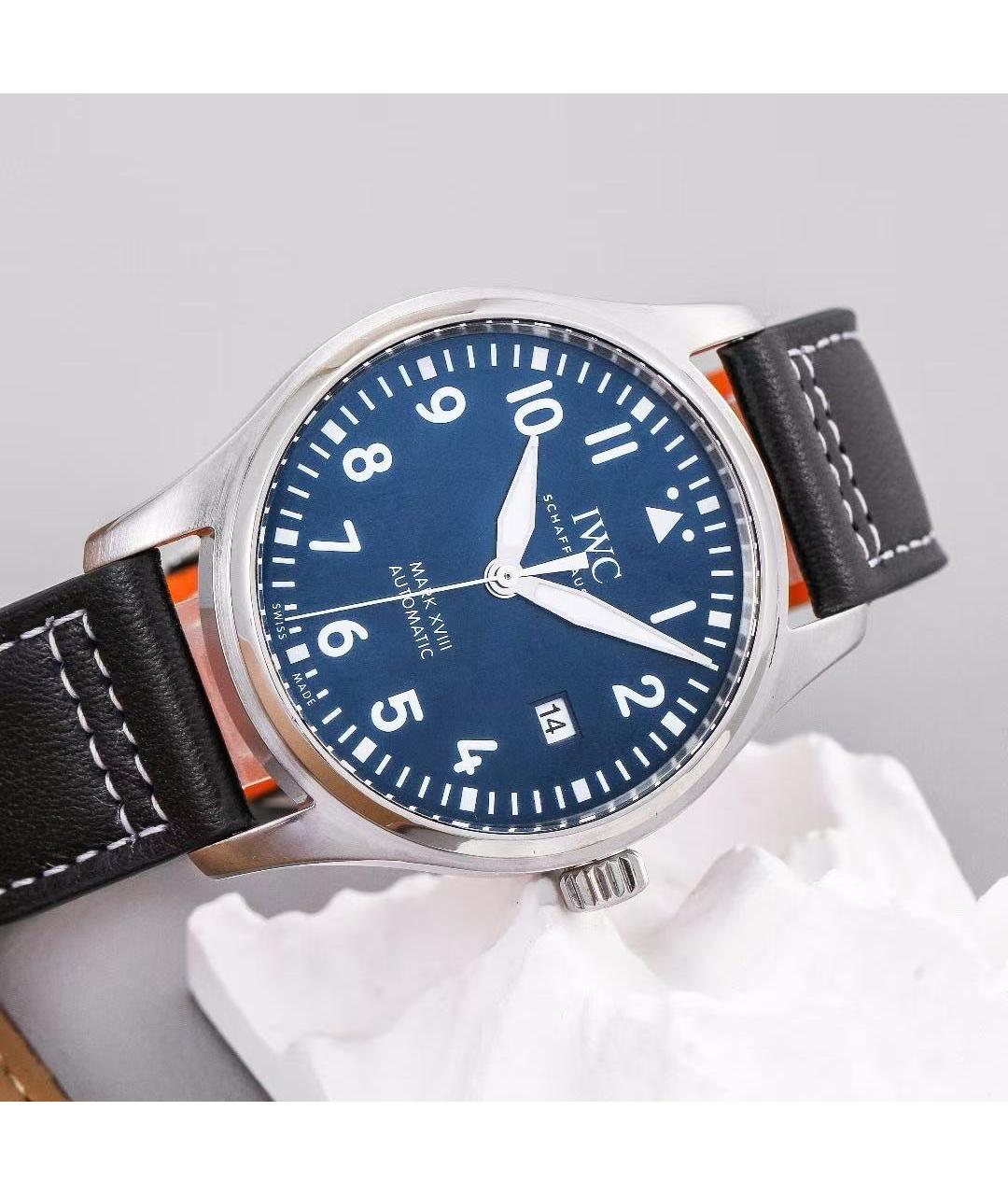 IWC Schaffhausen Черные стальные часы, фото 3