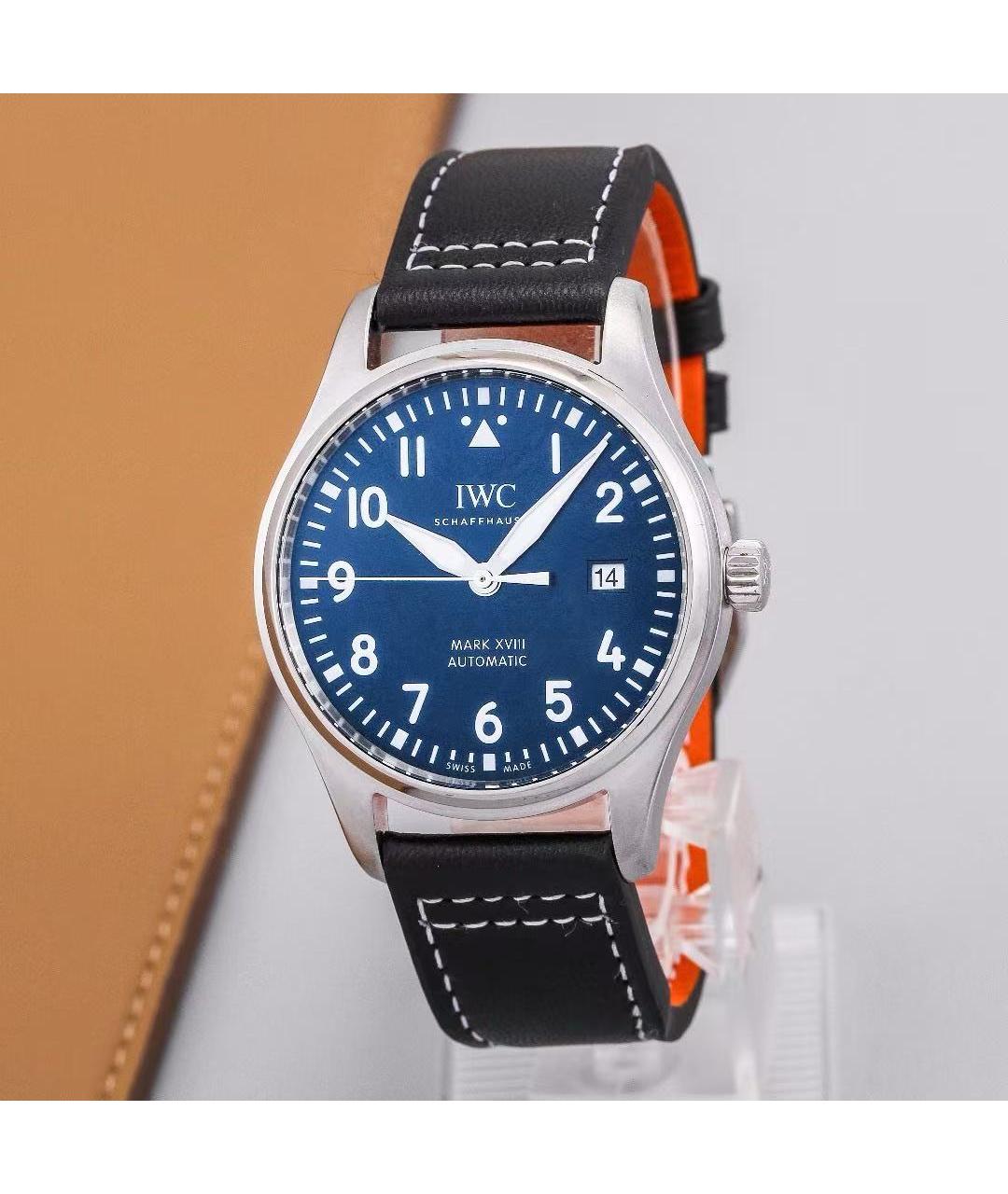 IWC Schaffhausen Черные стальные часы, фото 2