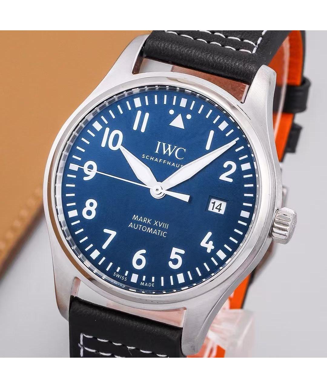 IWC Schaffhausen Черные стальные часы, фото 4